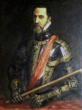 Retrato del Duque de Alba. Copia del original de Tiziano, realizada por Mariano Oliver Aznar en 1915. Museo del Ejército.