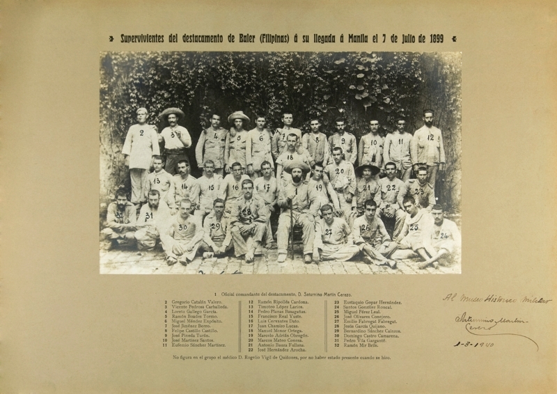 Fotografía de los supervivientes del Ejército Español en el sitio de Baler, conocidos como "Los últimos de Filipinas". FOTO: MUSEO DEL EJÉRCITO