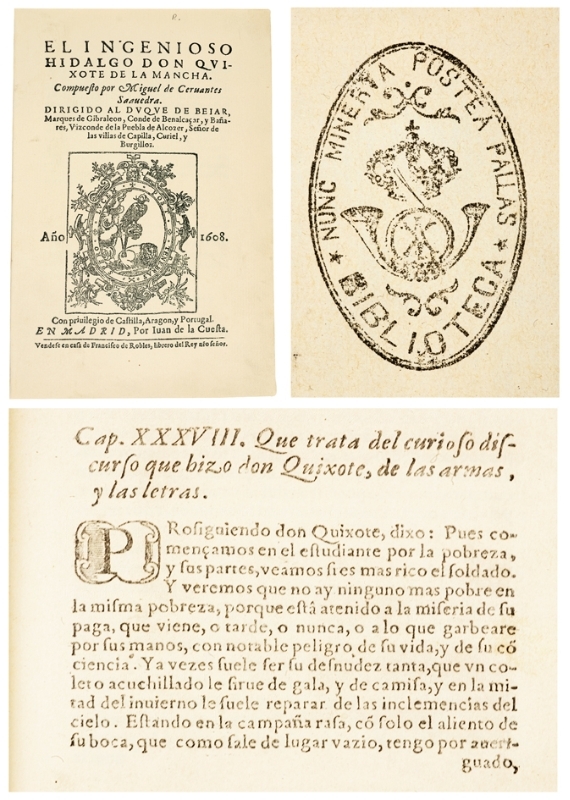 COMPOSCIIÓN CON EL INICIO DEL CAPÍTULO XXXVIII DEL QUIJOTE.