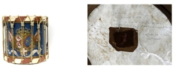 Tambor con inscripción escondida