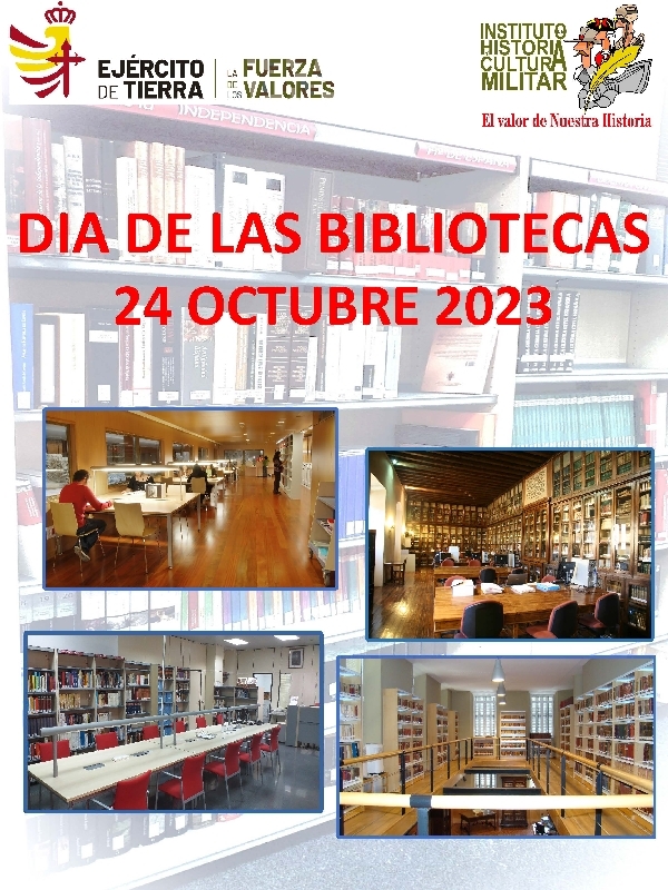 Cartel del DÍA DE LAS BIBLIOTECAS 2023. Museo del Ejército.