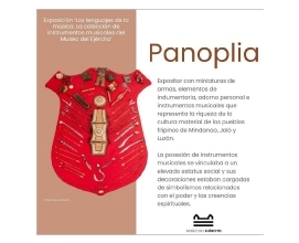 Panoplia de la exposición temporal "Los lenguajes de la música. La colección de instrumentos musicales del Museo del ejército.