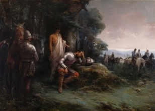 La noche triste de Hernán Cortés - 1890. MANUEL RAMÍEZ IBÁÑEZ (MUBA)
