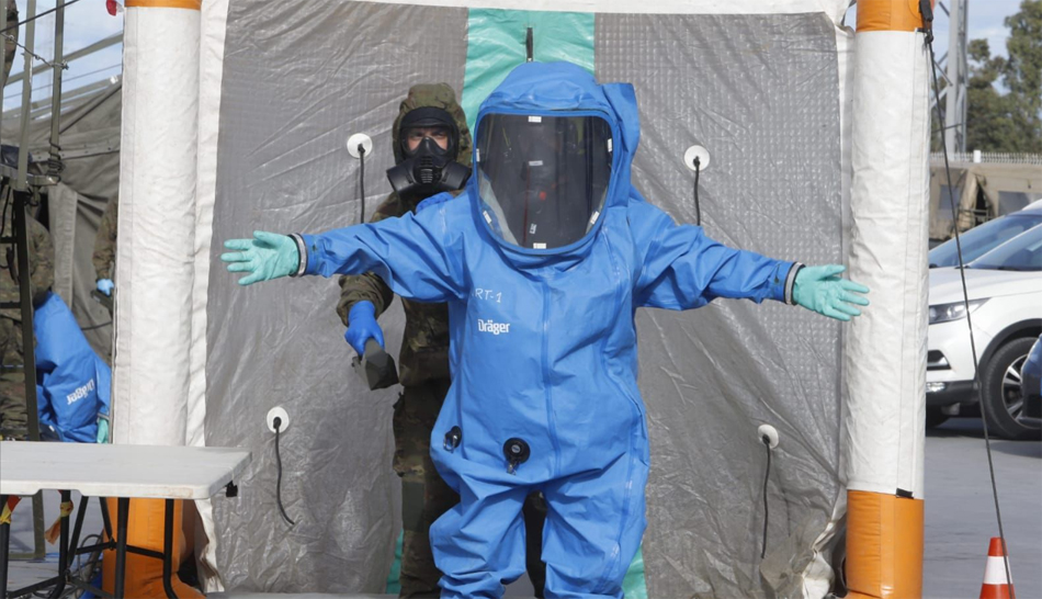 El Regimiento de Defensa NBQ participa en un simulacro multiemergencias