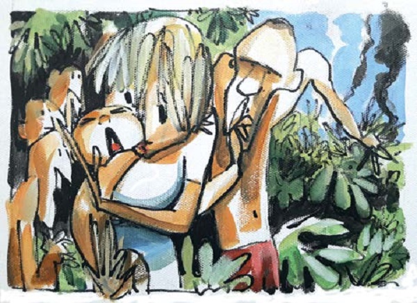 Un bebé lloraba entre la maleza Un bebé lloraba entre la maleza