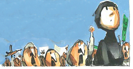 A las puertas de la base hubo una manifestación