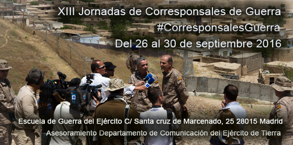 Cartel anunciador de la XIII Jornadas Corresponsales Guerra del Ejército de Tierra Cartel anunciador de la XIII Jornadas Corresponsales Guerra del Ejército de Tierra
