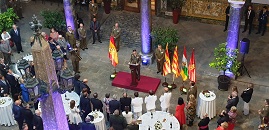 Vista aérea de la recepción en el Palacio de Capitanía de Barcelona