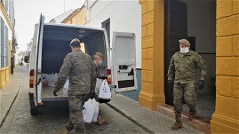 USBA El Copero donación alimentos a monjas (UTRERA)
