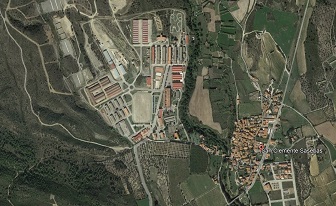 MAPA AÉREO ACUARTELAMIENTO ALVAREZ DE CASTRO (SAN CLEMENTE) Y EL BRUCH (BARCELONA)