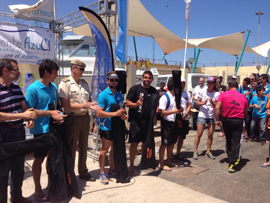 El Coronel Royo en la entrega de trofeos.