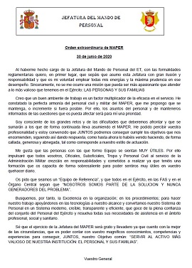 Palabras del Jefe del Mando de Personal