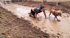 Participante con su mascota.