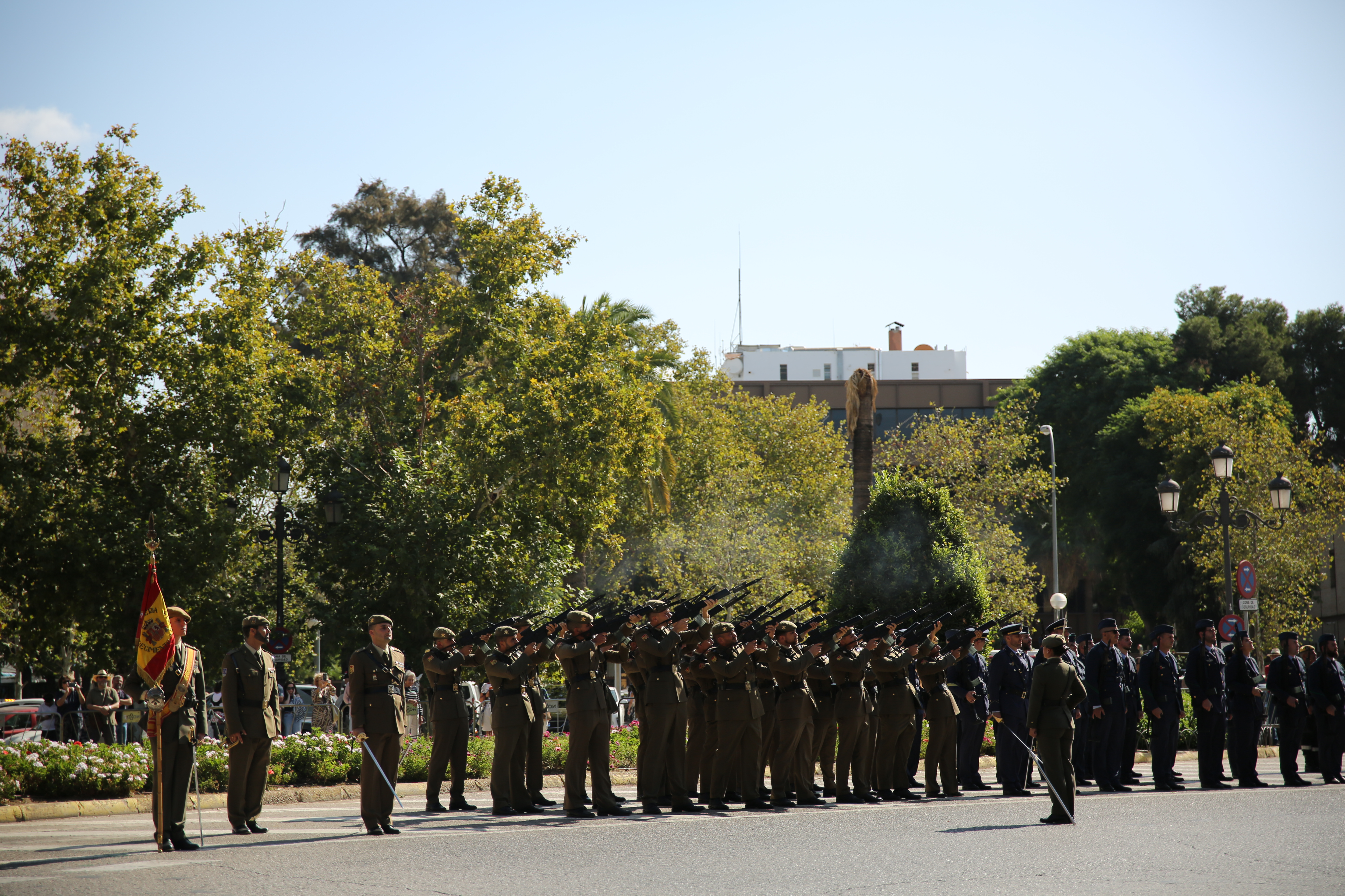 Descarga de fusilería.