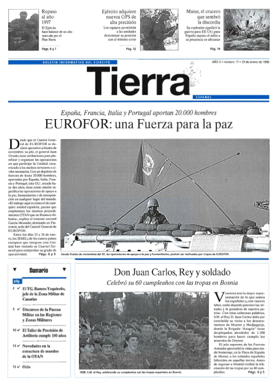 Portada revista ejército enero 1998 Portada revista ejército enero 1998