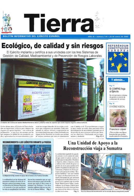 Portada revista ejército enero 2005 Portada revista ejército enero 2005