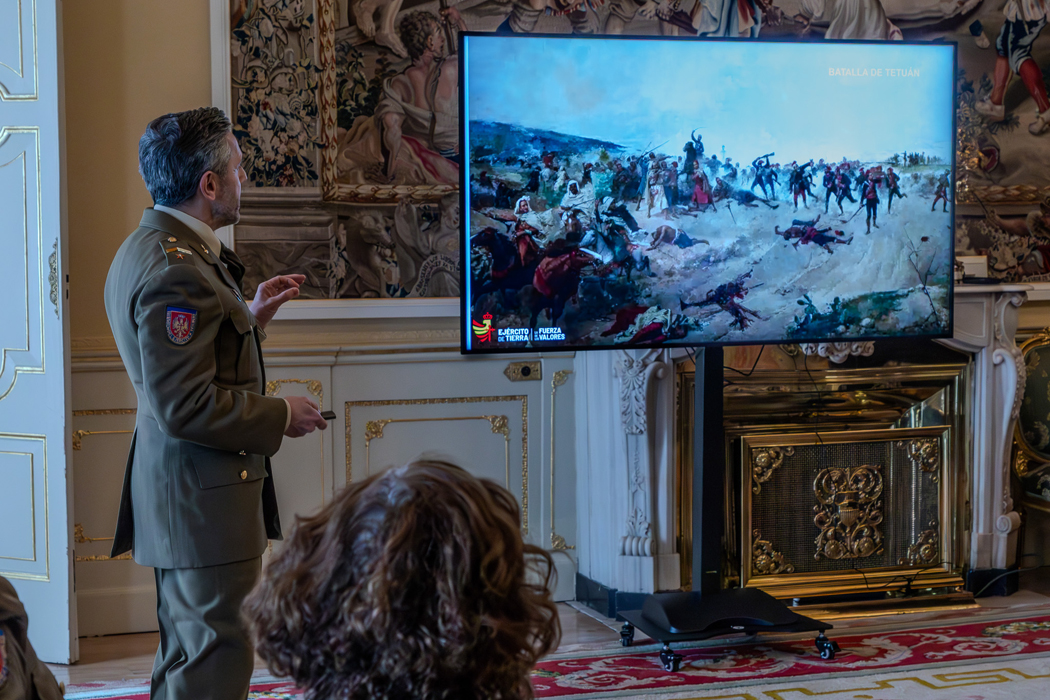 Presentación del cuadro 'La Batalla de Tetuán' tras su restauración