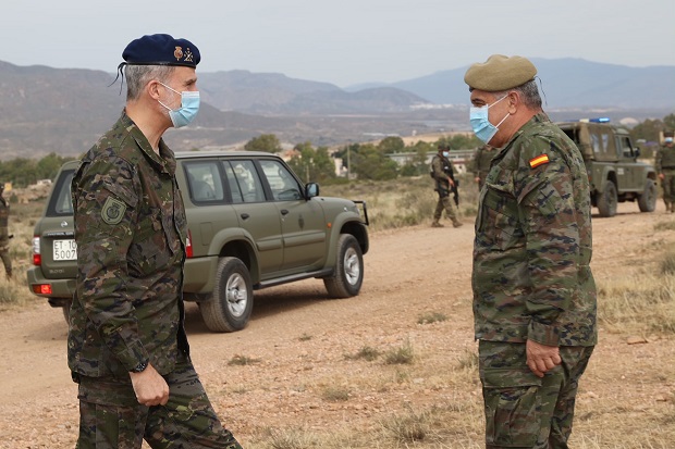 LLegada de SM el Rey Felipe VI al campo de maniobra 