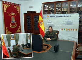 Videollamada con el Regimiento Garellano.