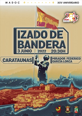 Cartel izado de Bandera Carataunas