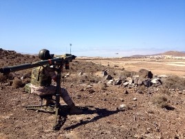 Puesto de tiro Mistral desplegado en el ejercicio