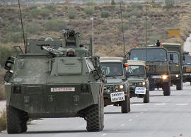 Convoy logístico replegando tras instalación de CSC
