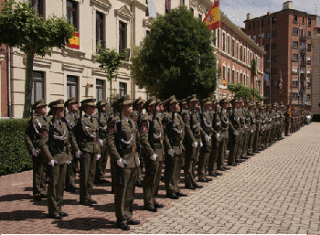 Línea de formación de los alumnos de la Academia de Caballería