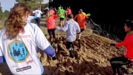 Detalle de la carrera en el campo de maniobras San Gregorio